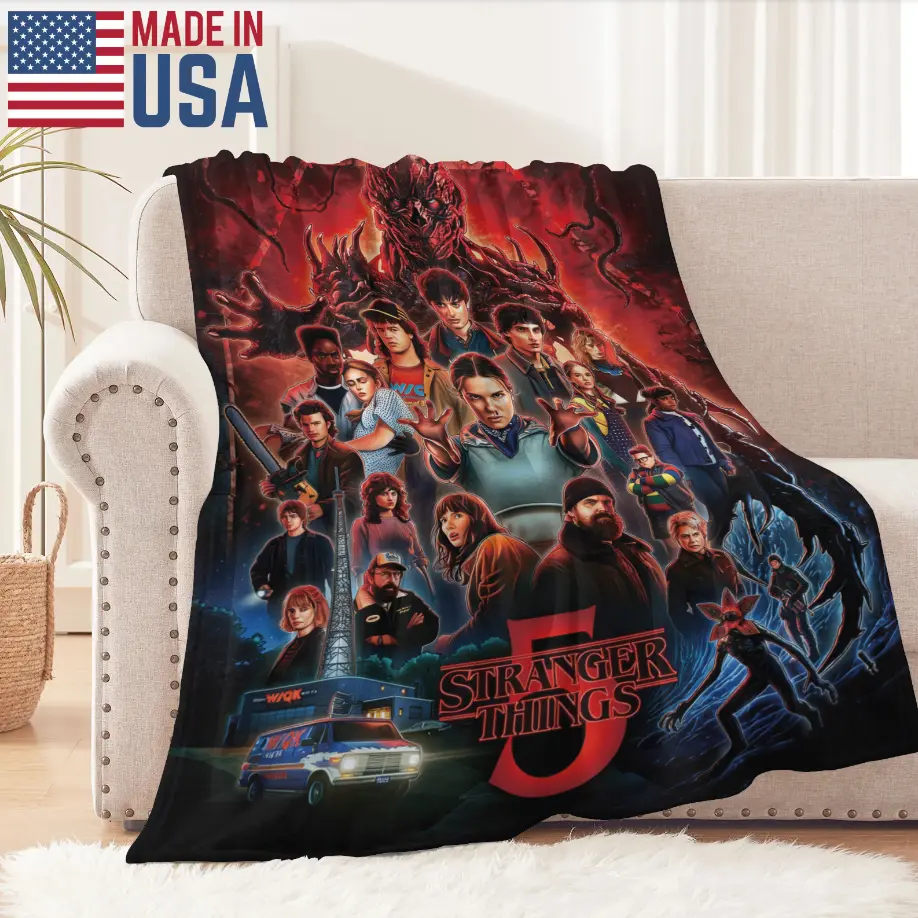 Stranger Things 1-5 blanket, film and television IP fan gift, soft