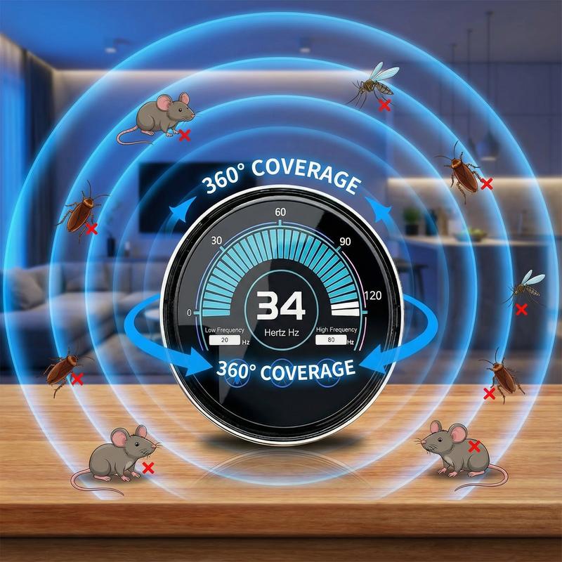 Ultrasonic Pest Repeller Plug-In – Automatically Switches Between 3 Modes (No Manual Adjustment), Eco-Friendly & Chemical-Free, Easy Plug-and-Play Pest Control for Mice, Rats, Spiders, Ants, Roaches, Mosquitoes & Bugs