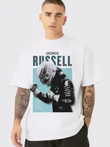 George Russell 63 T-Shirt, Racing Driver Graphic Print Tee, Formula Racing Fan Shirt, Speed Car Inspired Apparel, Unisex Streetwear Racing Tee