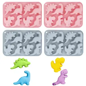 A Set of 4/2 Pcs Cute Dinosaur Silicone Molds,3D Dinosaur Themed Baking Mould Tray,DIY Baking Tool for Chocolate Cake Dessert Candy Mousse Pastry Handmade Soap Cupcake,Hand Tools Kits