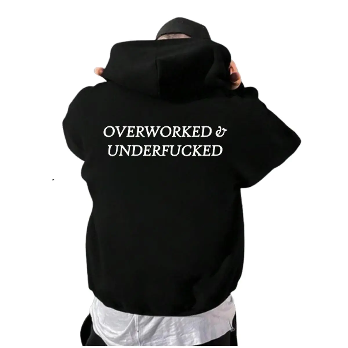 Overworked & Underfuced Hoodie, Funny Streetwear Graphic Tee, Funny Sayings Sweatshirt, Unisex Sweater Pullover Tee