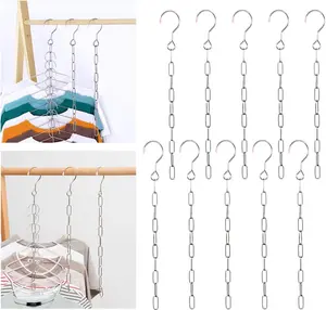 10 Pack Closet Organizer Clothes Hangers Chains Space Saving for Dorm Room Storage, Metal  Hanging Organizers Magic Chains for Bedroom Organization