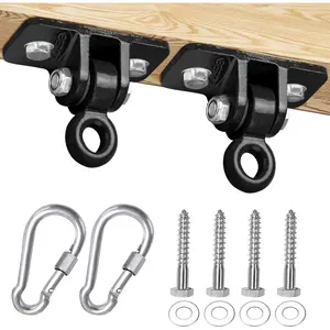 2400 lb Capacity Heavy Duty Swing Hangers with 2 Pack Black Hanging Snap Hooks for Wooden Sets Playground Porch Indoor Outdoor Hanging