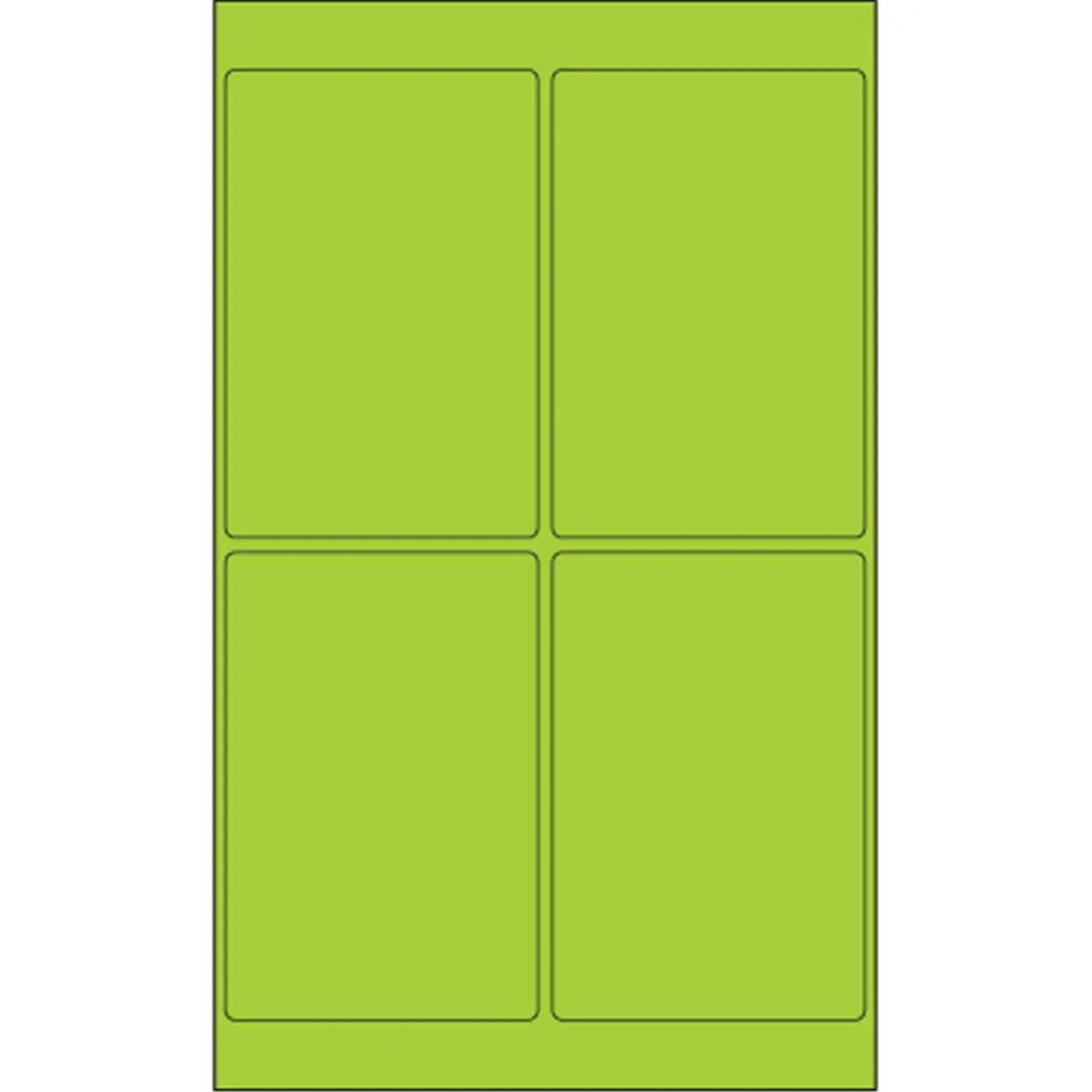 Tape Logic Fluorescent Green Rectangular Laser Pack Labels & Stickers - 4x6 in (6" h), Office Accessories for Laser & Ink Jet Printers, 400-Count Pack