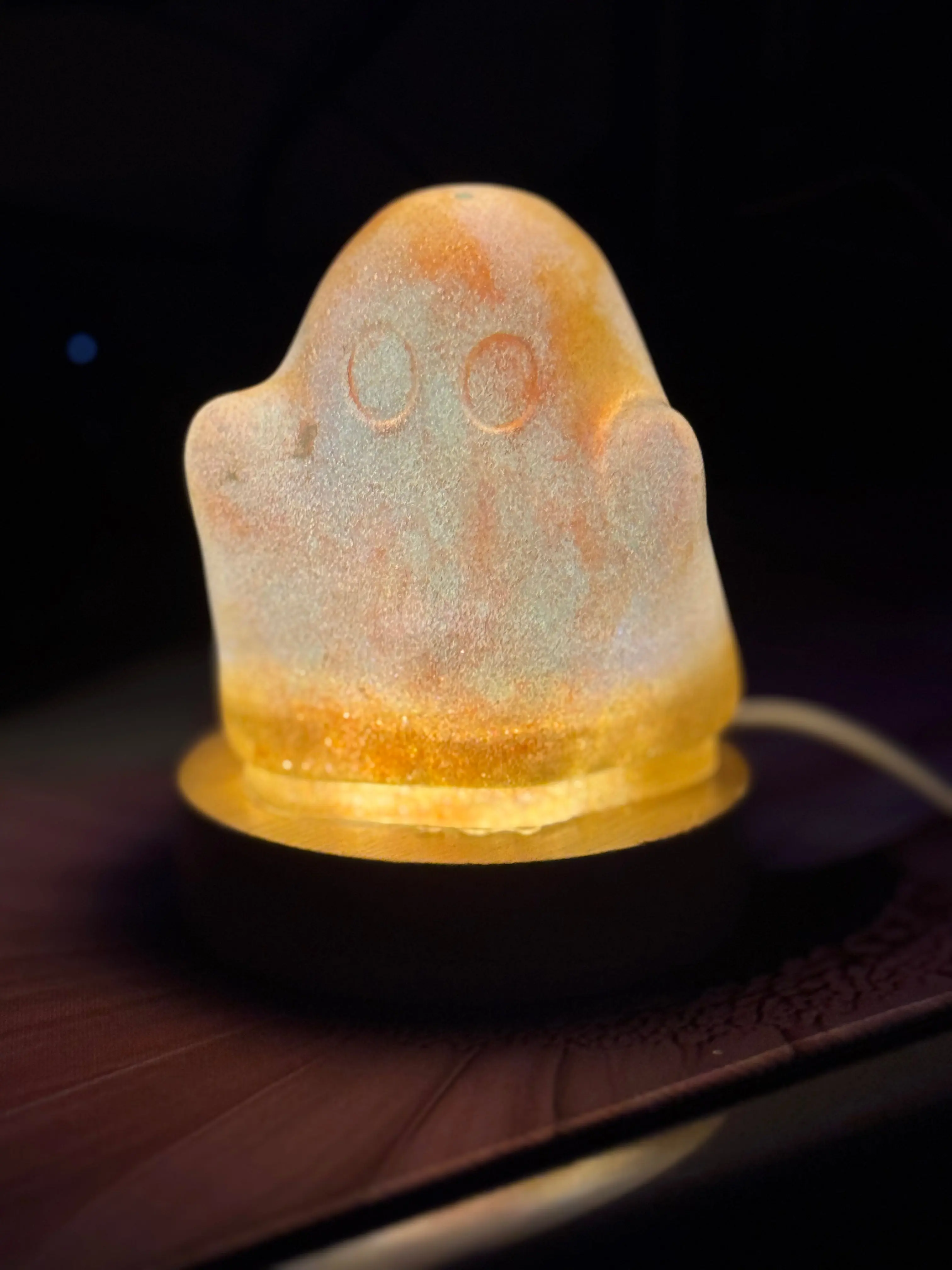 Handmade Resin Ghost Night Light  | Glowing Halloween Decor