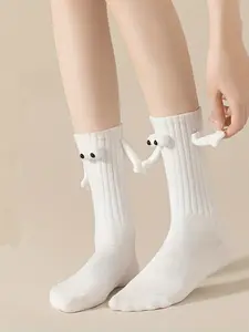 1 pair Cute Cartoon Design Mid-Calf Socks, Unisex Fashionable Ankle Socks, Trendy Streetwear Accessory, Perfect for Daily Wear & Gifts