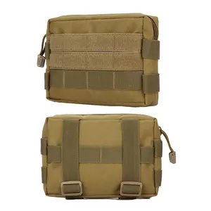 Outdoor Storage Bag Molle Waist Pack Durable Outdoor Hiking, Magic Sticky Attachable Labels, Molle System for Hanging Small Accessories, Back Adjustable Straps