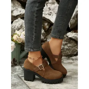 Elegant Women's Ankle Boots, Heeled Booties, Comfortable Chunky Heel Design, Thick Sole, Perfect Winter Style, Fashion Footwear for Ladies