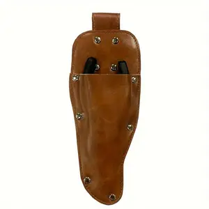1pc Belt Clip, Trimmer Leather Case, PU Leather Sheath Bag Clip, Electrician Scissors Trimmer Sheath, Garden Tool Belt Cover, Gardening Trimming Shears