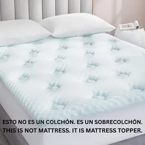 Memory Foam Mattress TOPPER (Esto NO es un colchón, Es un cubrecolchón) with Gel Infused Layer, Deep Pocket Design Machine Washable 3D Premium Surface