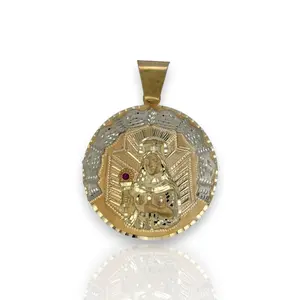 Saint Barbara Medallion Pendant - 10K Yellow Gold