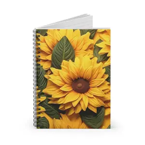 Sunflower Spiral Notebook - 3D Style