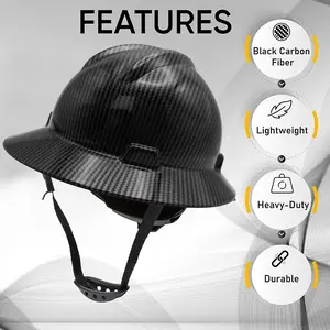 Carbon Fiber Safety Helmet Lightweight Shockproof Protective Hard Hat For Outdoor Working Use