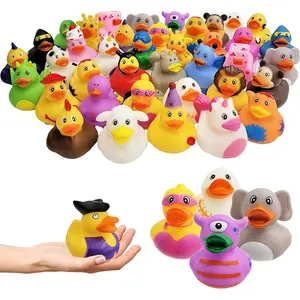 100 Colorful Rubber Duck Party Favors, Expressive PVC Bath Toys with Accessories, Perfect for Baby Showers Birthdays and Pool Parties