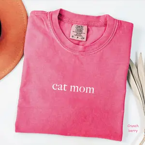 Comfort Colors Cat Mom T-Shirt, Funny Cat Lover Quote Tee, Pet Lover T-Shirt, Trendy Gift for Women, For Woman