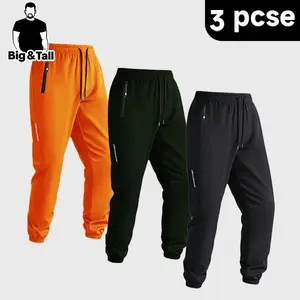 3-pack men's solid color drawstring pocket trousers, men's casual sports trousers, elastic waistband and pocket design, breathable men's sports trousers for summer, suitable for everyday wear, summer shorts, a must-have item for spring.
