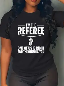 100% Cotton Unisex Funny Referee Design For Men Women Sports Ref Gag Referee T-Shirt Graphic Casual Round Neck Tee