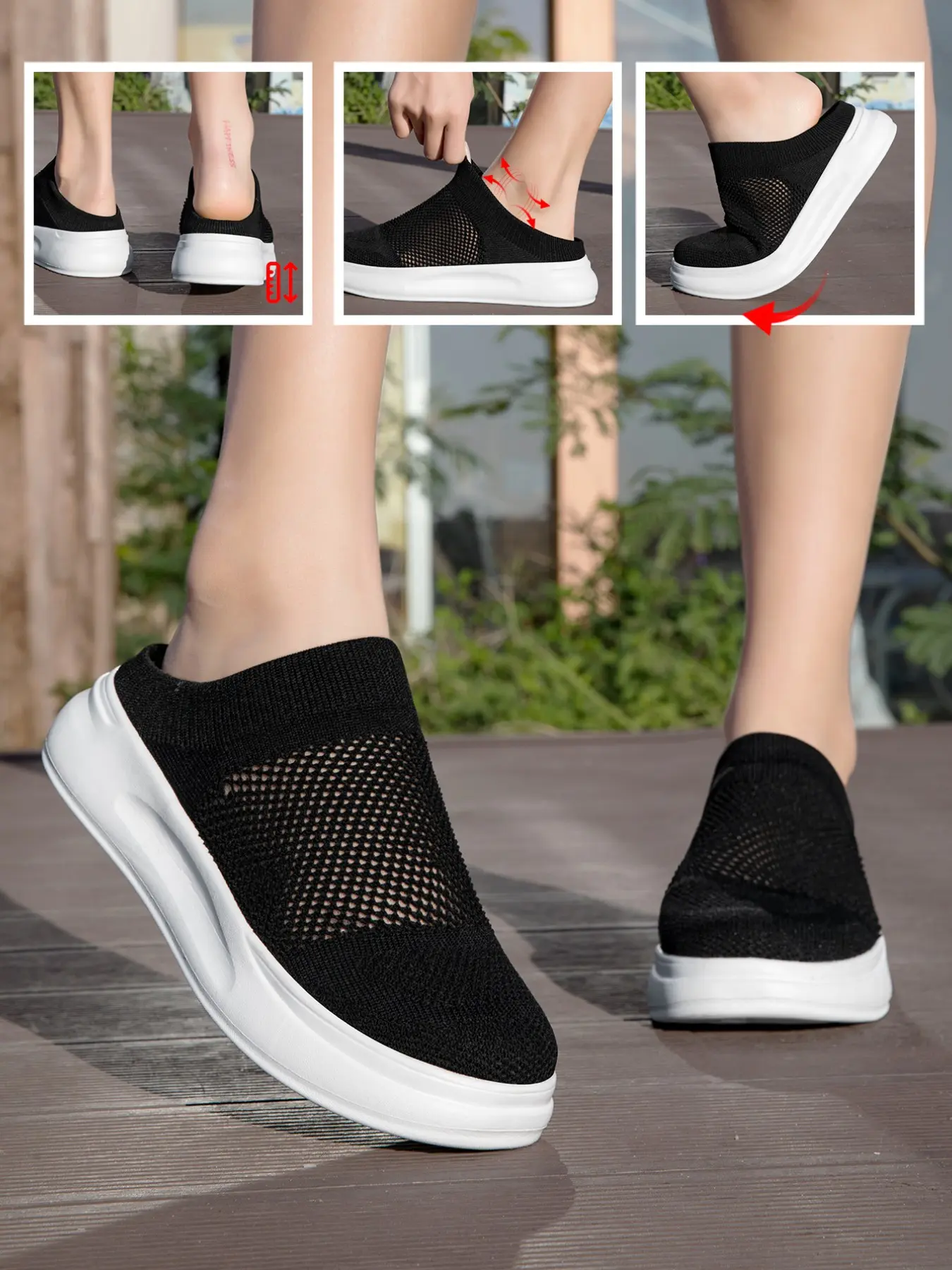Women's Crochet Summer Outdoor Sneakers, Breathable Mesh Running Fitness Shoes, Unisex Couple Slip-On Anti-Slip Training Shoes
