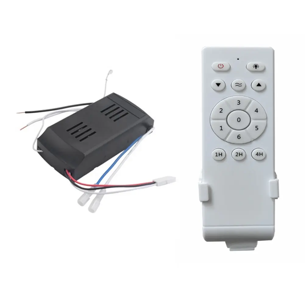 Universal Ceiling Fan Remote Control Kit - Easy Install, Compatible Low-Voltage 50W DC Fan Light Driver Controller with 6-Speed & Timing Functions