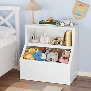Kids Bookshelf and Toy Storage, Toddlers Bookshelf Toy Organizer for Kids Rooms Nursery, Kids Toy Storage Organizer