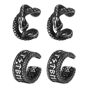 OIDEA Stainless Steel Vintage Snake Ear Cuff Non-Pierced Adjustable Cartilage Clip On Earring for Men Women