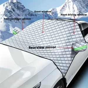 3-layer thickened car snow cover, extra-large car windshield cover, snow and frost protection, parasol protector, Windscreen Shade Cover