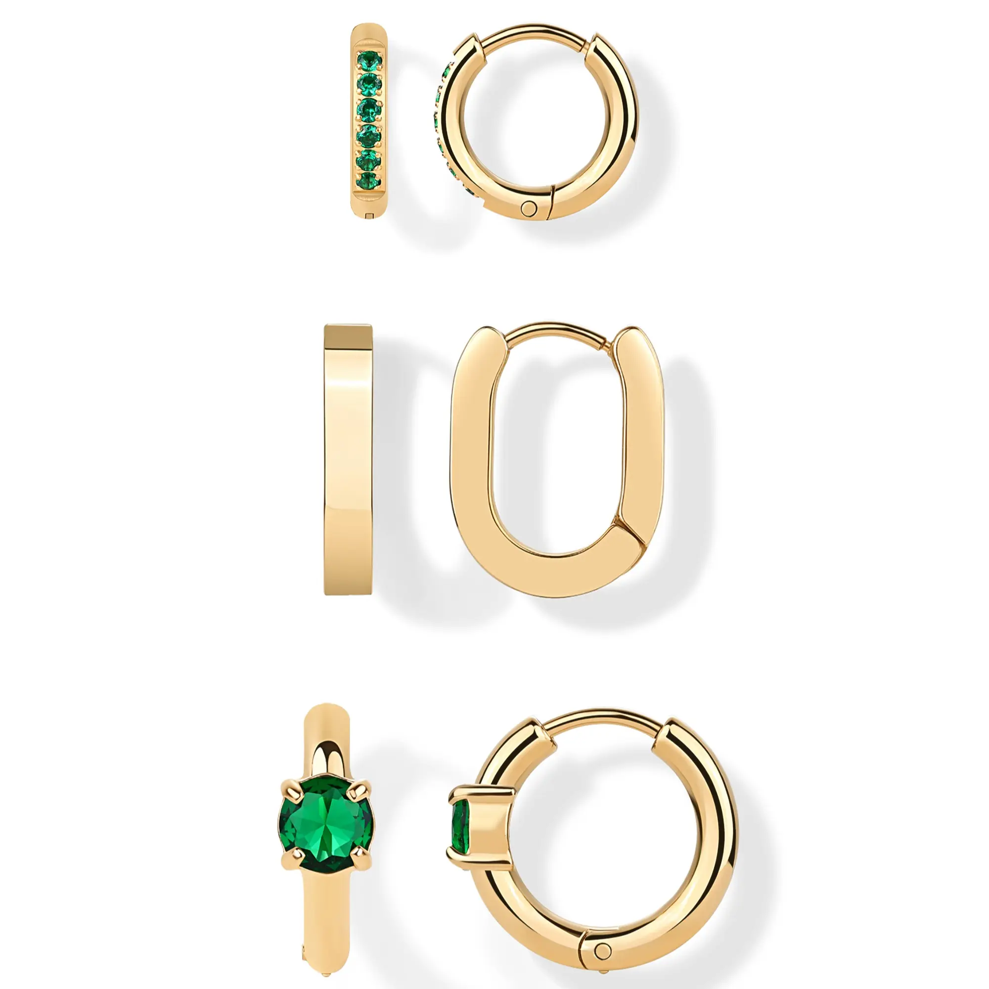 Luxe Huggie Hoop Set - Yellow Gold