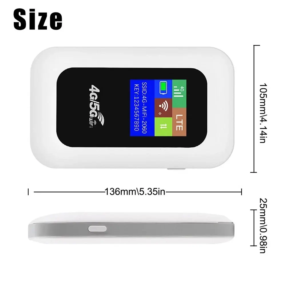 Unlocked Hotspot LTE 5G Wireless WiFi Router Mobile Broadband MIFI LCD 3000mAh Unlocked Hotspot LTE 5G Wireless WiFi Router Mobile Broadband MIFI LCD 3000mAh