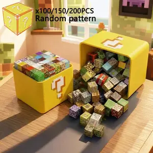 100/150/200PCS Magnetic Building Blocks Random Styles STEM Educational Toys 3D Construction Sensory Learning for Kids 3-8 Boys Girls Holiday Birthday Gift with Storage Box