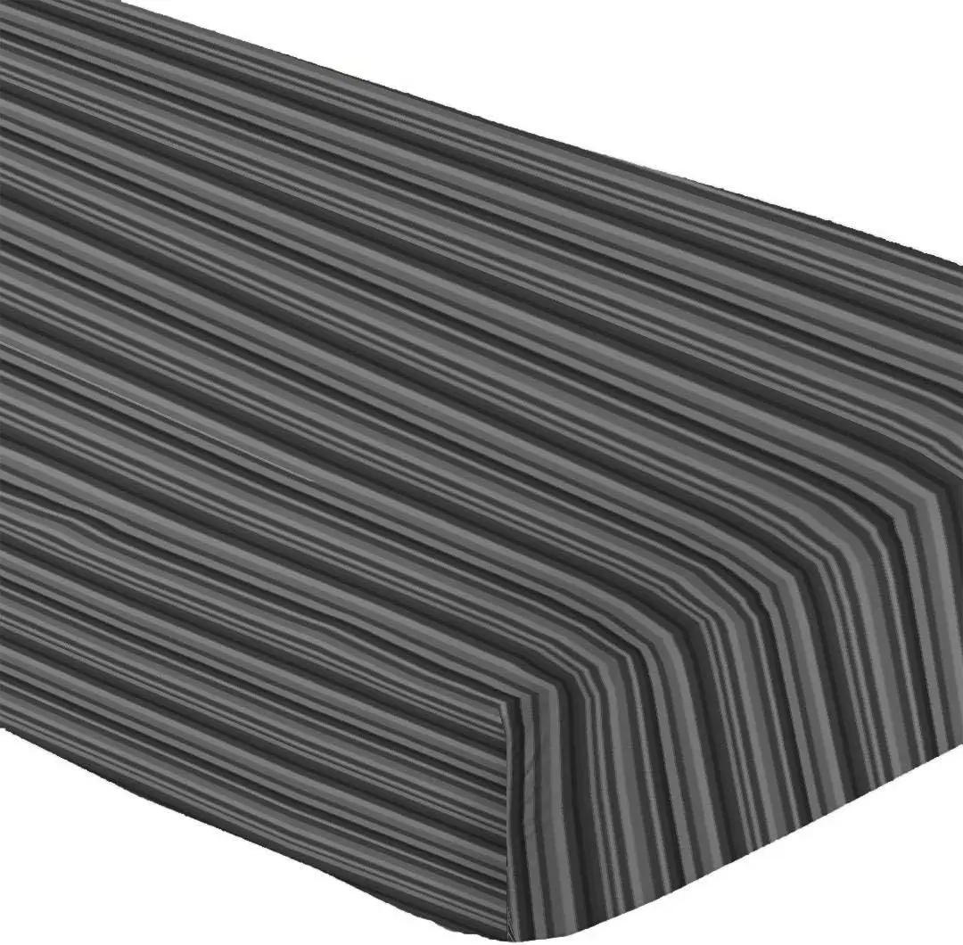 Microfiber Twin XL Fitted Bottom Bed Sheets 1800 Ultra Soft and Comfy - 15" Deep Pocket, 39" x 80" Great for Extra Long Dorm Room, Hospital & Split King Dual Adjustable Beds (Grey Stripe, TXL)