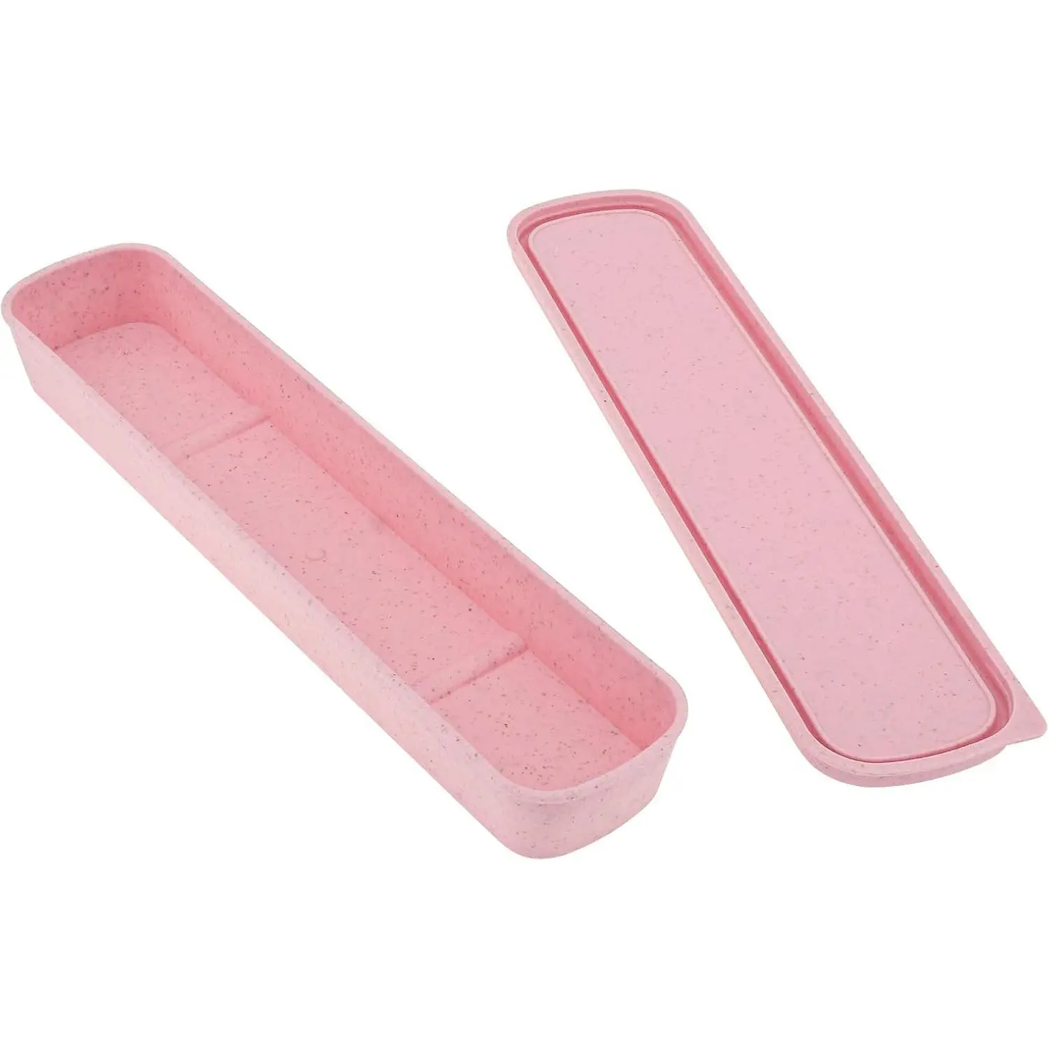 1pcs Portable Flatware Box Travel Tableware Storage Case Box, Utensil Case Flatware Storage Box for Cutlery Kit, 9.84 x 2.40 inch (Pink)