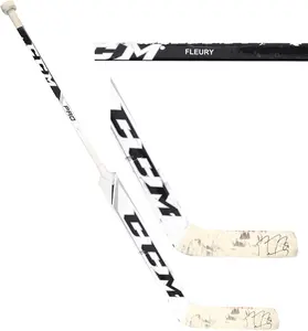 Marc-Andre Fleury Vegas Golden Knights Autographed Game-Used White CCM Stick from the 2017-18 NHL Season - Fanatics Authentic Certified
