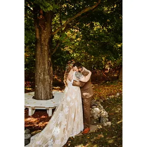 Amelia Beaded Boho Wedding Dress, Bohemian Wedding Dress, Bohemian Wedding Dress with Beadings , Custom Boho Wedding Dress