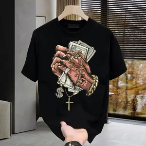 American Cool Print Round Neck Short Sleeve Men's T-Shirt, 2026 Summer New Arrival Series, Loose Fit, Round Neck Street Style for Summer and Spring, Round Neck, Short Sleeve, Casual, Apparel, Simple yet Trendy