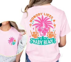 Summer Vacation Shirt, Gifts For Friends, Nobody Likes A Shady Beach T Shirt, Beach Skeleton Tee, Family Road Trip Top, Unisex Short Sleeve Tee, Classic Streetwear