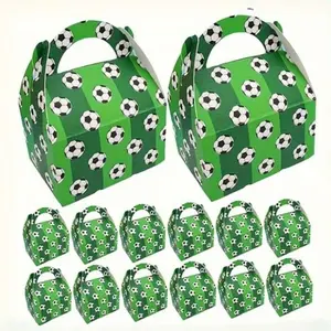 30pcs Assorted Sports Style Gift Bags, Cartoon Football Gift Boxes, Party Favors, Candy Boxes, Chocolate Packaging Boxes, Creative Sports Party Gift Boxes, Party Fa