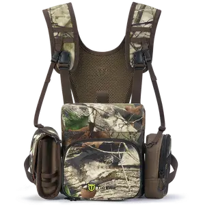 TIDEWE Binocular Harness Chest Pack with MOLLE System, 2 Detachable Pouches, Silent Magnetic Closure, Lightweight & Waterproof Bino Harness for Hunting, Hiking & Birdwatching