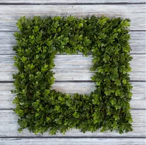 16.5-Inch Outdoor-Indoor Artificial Boxwood Wreath (Green) Decor Decorative