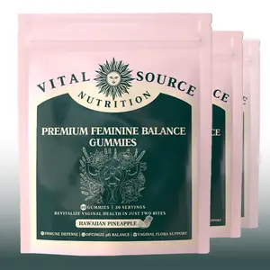 Multi Pack Women Feminine Wellness Gummies Natural Hormone Balance Support Ashwagandha Vitex Supplement Mood Energy Support Vegan Non GMO 60 Count Per Bottle