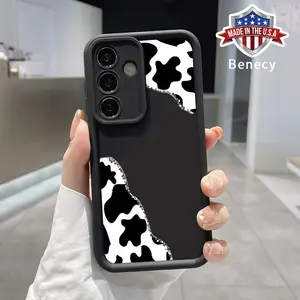 Case Compatible with Galaxy S23 Ultra S24 Plus S25 S22+ Cow Print Corner Patterned Soft TPU Bumper Shockproof Rugged Cellphone Cover Gift for Girl