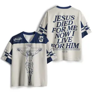 Jesus Died For Me Now I Live For Him Christian Mesh Jersey Religious Faith Athletic Top Bible Verse Menswear Womenswear Best Gift