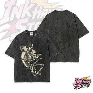 Sticky Fingers Acid wash tee JJBA Golden Wind Bruno Bucciarati classic anime fashion,perfect gift,Stand user style street wear,gym fit