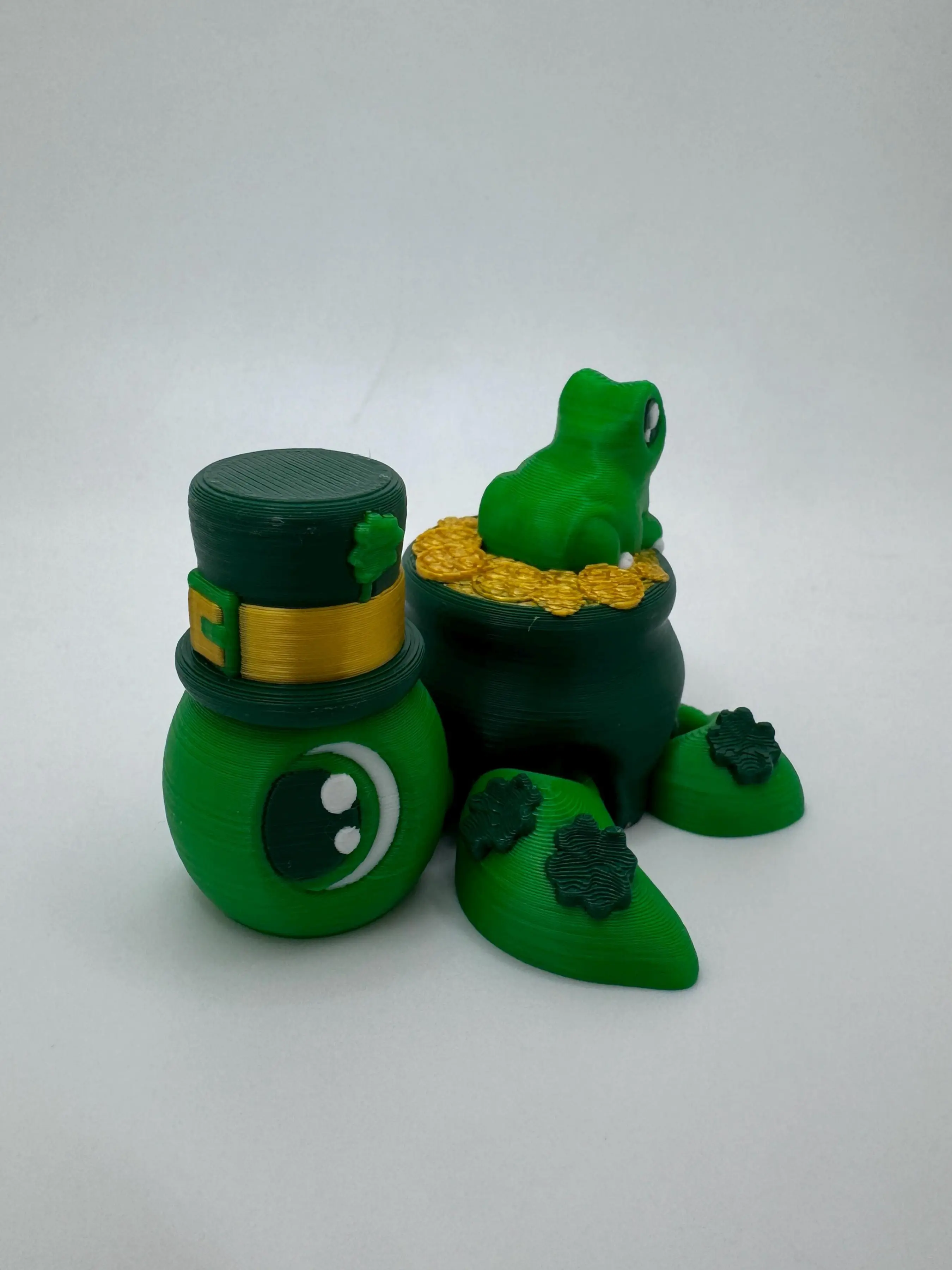 3D Printed Lucky Turtle | St. Patrick’s Day Turtle Figurine | Pot of Gold Turtle | Cute Shamrock Decor | Lucky Gift Idea