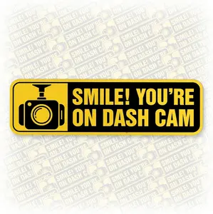 Smile You are On Dash Cam Sticker Funny Car Decals Bumper Stickers Sarcastic Sacarsm Sassy Waterproof Die-Cut Vinyl Sticker for Water Bottle, Kindle, Laptop, Kindle Stickers Gift for Her Him 4