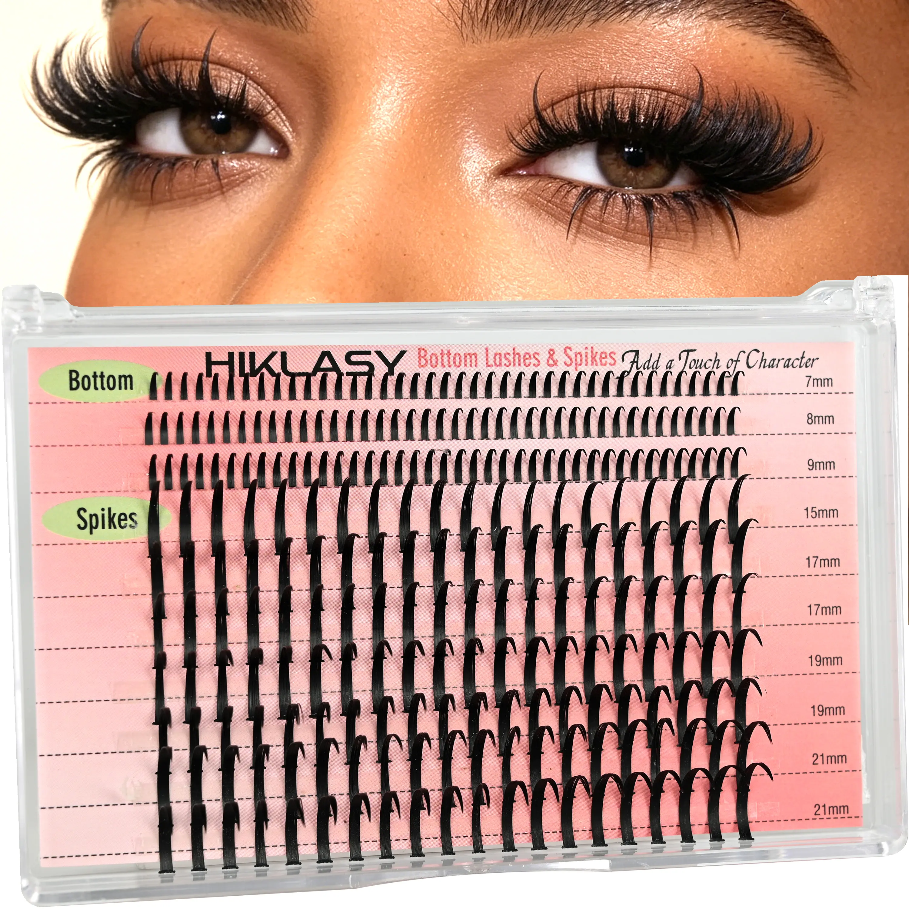 Lash Clusters Spikes 7-21mm Ultra Long Spiky Lashes 7-9mm Bottom Individual Cluster Lashes D Curve 260Pcs Eyelash Extensions For natural Daily Wear Or Dramatic mega Volume Look By Hiklasy