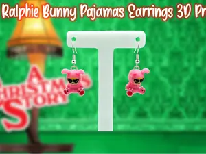 A Christmas Story Knit Ralphie Bunny Suit Pajama Earrings Dangle Drop 3D Printed