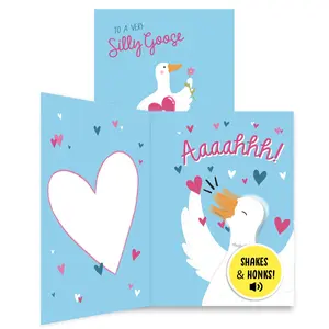 CENTRAL 23 Silly Goose Anniversary Card with Sound and Motion Effects, 22 x 15 cm