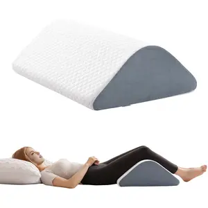 Knee Wedge Pillow for Post-Surgery Recovery-Leg Elevation for Sleep Position, Alleviating Back & Hip Pain Enhancing Circulation in Ankles Legs Pillow with Removable Cover