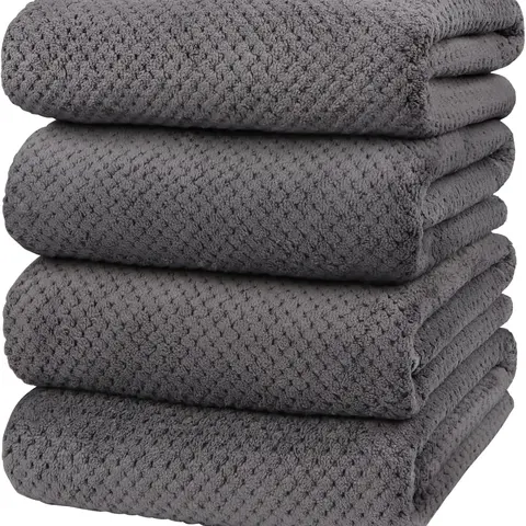 Extra Large 35.4"x 71" Bath Towel Sheet Set, 4 Pack Super Soft Oversized Bath Sheet Towels for Adults Soft Highly Absorbent Quick Dry Towels Set for Bathroom Hotel Spa Gray