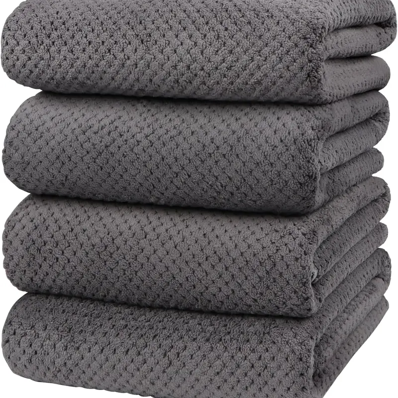 Extra Large 35.4"x 71" Bath Towel Sheet Set, 4 Pack Super Soft Oversized Bath Sheet Towels for Adults Soft Highly Absorbent Quick Dry Towels Set for Bathroom Hotel Spa Gray
